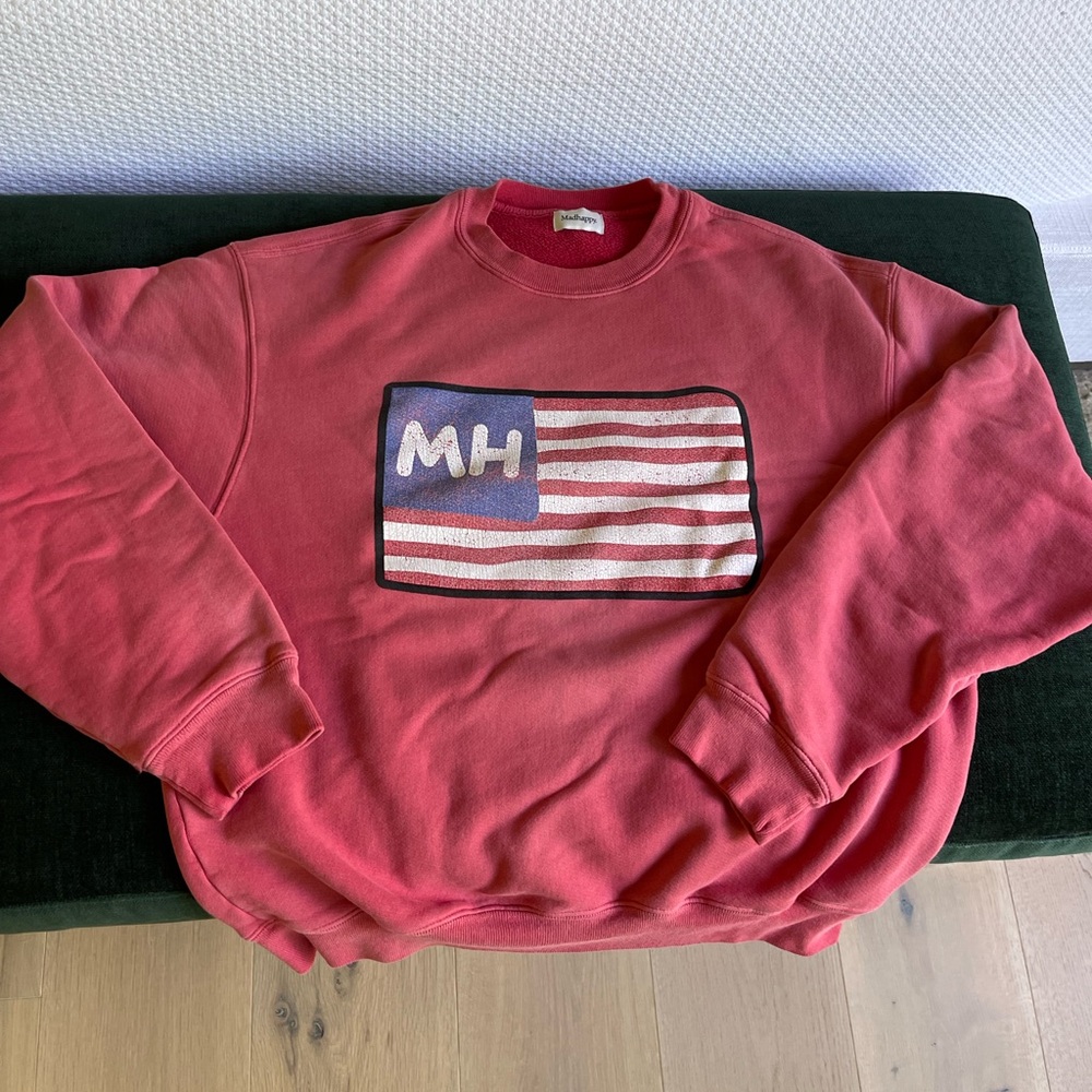Madhappy Red Crewneck Sweater with Flag